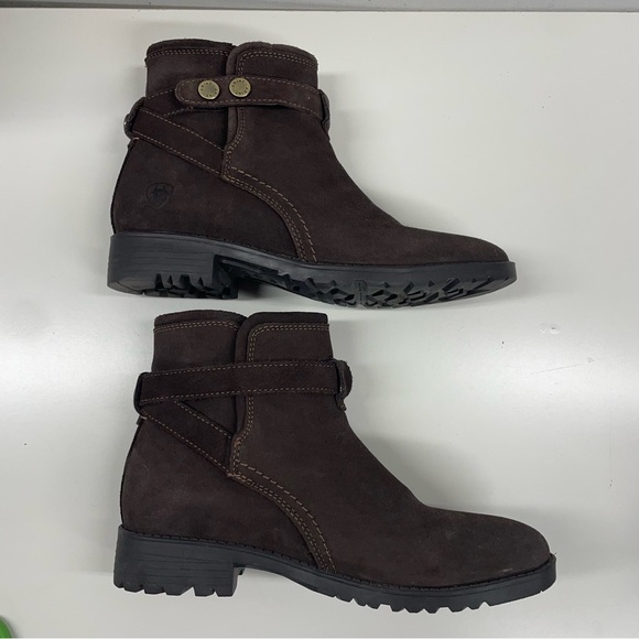 Ariat Ladies Charlie Waterproof Brown Ankle Boots Size 7 - Picture 6 of 7